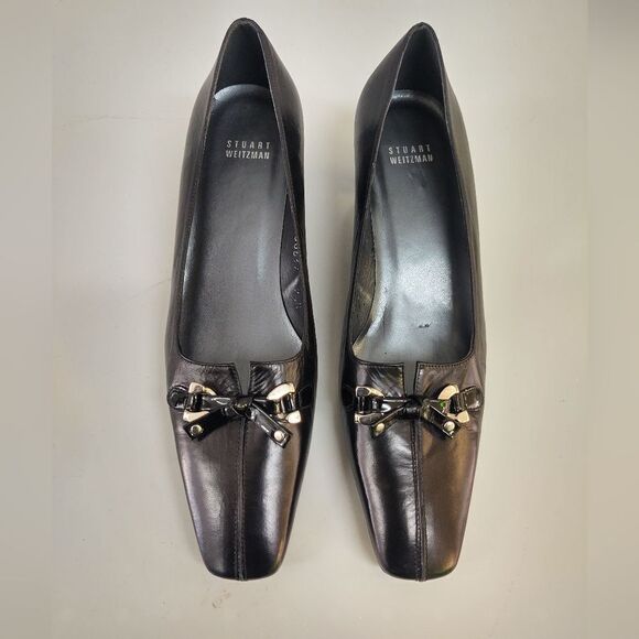 Stuart Weitzman Kitten Heels with Bow black Size 9.5 - Picture 1 of 8